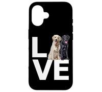 Happy Labrador Love Black Golden Retriever Yellow Lab Dog Carcasa para iPhone 16