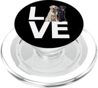 Happy Labrador Love Black Golden Retriever Yellow Lab Dog PopSockets PopGrip para MagSafe