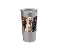 Happy Labrador Retriever Golden Black Brown Chocolate Lab Vaso térmico de acero inoxidable de doble pared