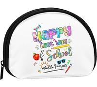 Happy Last Day of School Hello Summer Monedero Monedero Mujeres y niñas Lindo Bolso de Moda Cambiar Bolsa Titular de la Llave Mujeres Monedero Regalo