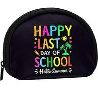 Happy Last Day of School Hello Summer Monedero Monedero Mujeres y niñas Lindo Bolso de Moda Cambiar Bolsa Titular de la Llave Mujeres Monedero Regalo