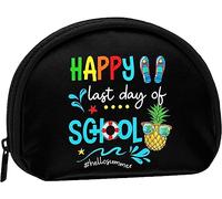 Happy Last Day of School Hello Summer Monedero Monedero Mujeres y niñas Lindo Bolso de Moda Cambiar Bolsa Titular de la Llave Mujeres Monedero Regalo