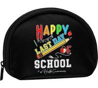 Happy Last Day of School Hello Summer Monedero Monedero Mujeres y niñas Lindo Bolso de Moda Cambiar Bolsa Titular de la Llave Mujeres Monedero Regalo