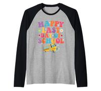 Happy Last of Day Escuela Autobús Conductor Maestro Estudiante Camiseta Manga Raglan