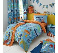 Happy Linen Company Juego de Cama con Funda nórdica Doble Reversible para niñas y niños Ocean Friends Sealife Azul