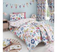 Happy Linen Company Niñas Niños Niños Jardín De Flores Mariposas Multicolor Individual Reversible Suave Ropa De Cama De Fácil Cuidado Funda Nórdica Edredón Juego De Cama con Funda De Almohada