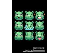 Happy Little 9 Hippo - Green: Fun College-Ruled Notebook Featuring Adorable Hippo Characters