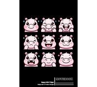 Happy Little 9 Hippo - Pink: Charming College-Ruled Notebook with Playful Hippo Designs