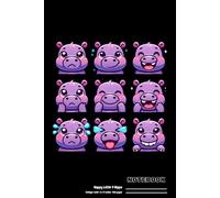 Happy Little 9 Hippo - Purple: Creative College-Ruled Notebook with Fun Hippo Artwork