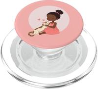 Happy Little Black Girl acaricia a su gatito bebé PopSockets PopGrip para MagSafe