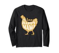 Happy Mama Love Cute Chicken Farm diseño Vintage Manga Larga