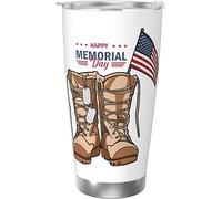 Happy Memorial Day Vaso aislado al vacío de acero inoxidable, tazas de café de 20 oz, taza de viaje, taza de agua