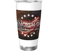 Happy Memorial Day Vaso aislado al vacío de acero inoxidable, tazas de café de 20 oz, taza de viaje, taza de agua