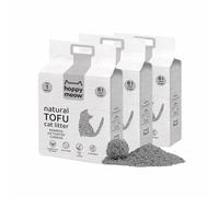 HAPPY MEOW Arena de Tofu para Gatos (18L/7,5Kg) - Biodegradable y Aglomerante Instantáneo, Bajo en Polvo, Control de Olores Duradero, Ultra Absorbente, Desechable en el Inodoro (Carbón Activado)