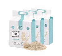 HAPPY MEOW Arena de Tofu para Gatos (18L/7,5Kg) - Natural y Biodegradable - Aglomerante Instantáneo, Bajo en Polvo, Control de Olores Duradero, Ultra Absorbente, Desechable en el Inodoro (Aloe Vera)