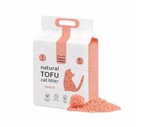 HAPPY MEOW Arena de Tofu para Gatos (6L / 2,5Kg) - Natural y Biodegradable - Aglomerante Instantáneo, Bajo en Polvo, Control de Olores Duradero, Ultra Absorbente, Desechable en el Inodoro (Melocotón)