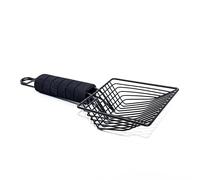 HAPPY MEOW Pala de Arena para Gatos, tamiz Resistente con Mango de Silicona para dueños de Gatos, Herramienta de Limpieza rápida para Mascotas (Medio)