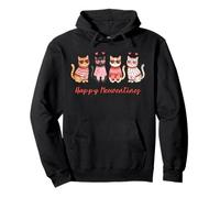 Happy Meowentines Cute Cats Divertido Día de San Valentín Sudadera con Capucha