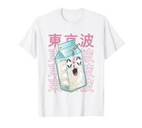 Happy Milk Carton Japonés Kawaii Estética Niños Anime Girl Camiseta