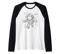 Happy Monkey Astronauta Space Explorer Viaje Cósmico Camiseta Manga Raglan