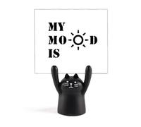 Happy Mood Good Weather Art Deco Fashion Memo Holder Cartoon Black Cat Stand Decoración