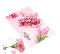 Happy Mothers Day Card, 3D Flower Greeting, Thoughtful Holiday Card, For Wife Daughter Women Friends Birthday Event Party Decor Apreciation, Intricate Design, Premium Quality Paper