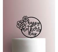Happy Mothers Day - Decoración acrílica para tartas de 6 pulgadas de ancho/negro