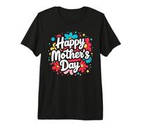 Happy Mothers Day Floral Cute Typography Celebration Design Camiseta Premium