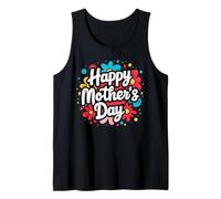 Happy Mothers Day Floral Cute Typography Celebration Design Camiseta sin Mangas