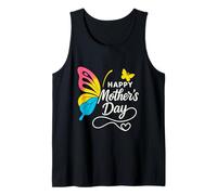 Happy Mother's Day Mariposa Colorida Amor Reunión Familia Camiseta sin Mangas