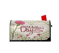 Happy Mother's Day Pink Floral Flower Mailbox Covers Magnético Mailbox Wraps Post Letter Box Cover Standard Oversize 25.5x21 Mailwrap Garden Home Decor