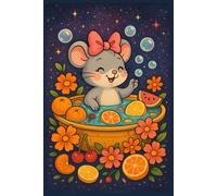 Happy Mouse in Fruit Bath - Cute Journal for Positive Thoughts and Daily Joy