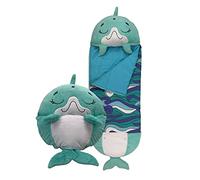 Happy Nappers Saco de dormir para niños, diseño de delfín discoteca, juguete de peluche, cómodo saco de dormir y almohada esponjosa, todo en uno, bonito regalo de cumpleaños, ideal para jugar, siesta,