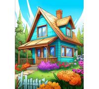 Happy Nature - 500 pages talking about gardens houses and flowers coloring book for kids and adults.: Explore cozy homes surrounded by floral wonder.