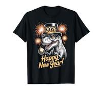 Happy New Year 2026 Dinosaur Funny T-Rex tee for Kids Teens Camiseta
