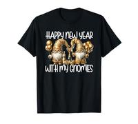 Happy New Year and Hanging with My Gnomies Funny Champagne Camiseta