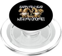 Happy New Year and Hanging with My Gnomies Funny Champagne PopSockets PopGrip para MagSafe