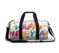Happy New Year - Bolsa de deporte cilíndrica para gimnasio y entrenamiento con correa para el hombro para mujeres y hombres