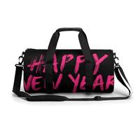 Happy New Year - Bolsa de viaje para gimnasio y gimnasio, para mujeres y hombres, con correa para el hombro, color rosa