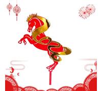 Happy New Year Cake Topper - Decoración De Cumpleaños 2D Acrílico Caballo Del Año Nuevo Lunar - Palillos Para Aperitivos De Fiestas | Para Padres Niños Adolescentes Adultos