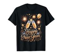 Happy New Year Champagne Toast Festive Celebration Art Camiseta