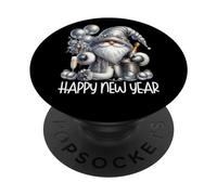 Happy New Year GNOME For Women and Men Funny New Years Party PopSockets PopGrip Adhesivo