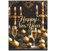 Happy New Year: Large 8.5x11 Blank Drawing Book | 150 Pages of White Paper for Sketching, Doodling & Creative Ideas | Perfect New Year Gift (Twinkle & Snow Publishing)