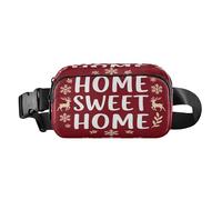 Happy New Year Sweet Home - Riñonera roja con cremallera para hombres y mujeres, pequeña con correa ajustable para ciclismo, senderismo, gimnasio para la cintura de hombre