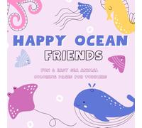 Happy Ocean Friends: Travel-Size Ocean Coloring Book for Toddlers | Fun and Simple Sea Animals for Ages 1-3