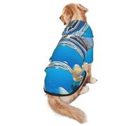 Happy Ocean Holiday - Sudadera con capucha para perros medianos y grandes, ropa de poliéster suave para mascotas, adecuada para todas las estaciones