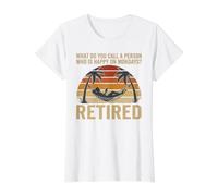 Happy on Mondays Retired Funny Jubilación Hamaca Camiseta gráfica económica, Mujer, Blanco, XL