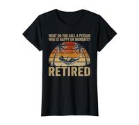 Happy on Mondays Retired Funny Jubilación Hamaca Camiseta gráfica económica, Mujer, Negro, XS