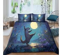 Happy Otters Dance Under The Full Moon Juego De Ropa De Cama De 3 Piezas Microfibra Impreso En 3D Funda Nórdica + Funda De Almohada para Niños Y Adultos Double(200x200cm)