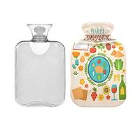 Happy Passover Holiday - Botella de agua caliente con tapa, bolsa de agua caliente de 2 litros para aliviar el dolor, calentador de cama, terapia caliente